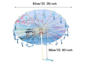 Paragua chino bamboo con borlas